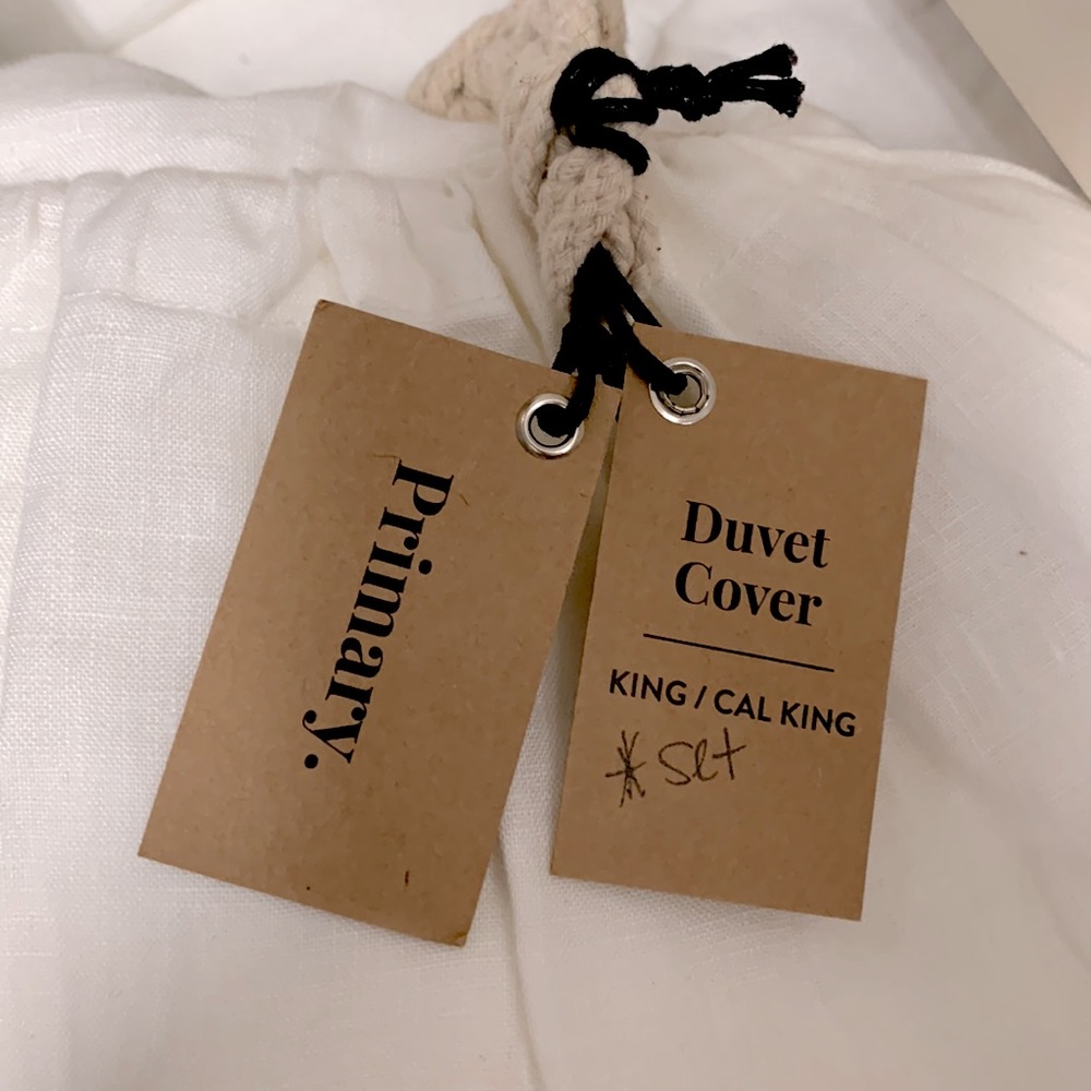 White French Linen Duvet Cover & Top Sheet Set NWT Cal King size NEW by Primary - Picture 10 of 10